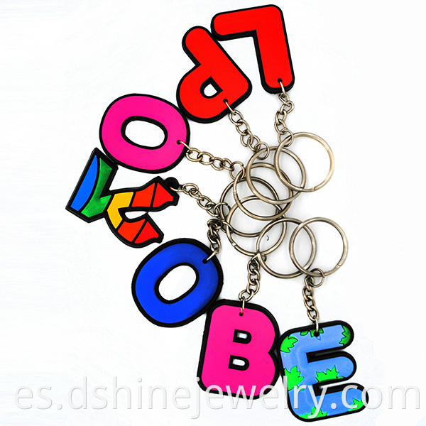 Cheap Letters Silicon Keychain